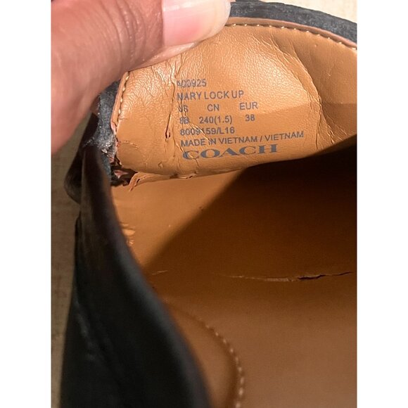 Coach Mary Lock Up Black Slip On Loafers Sz 8.5 - Picture 6 of 9